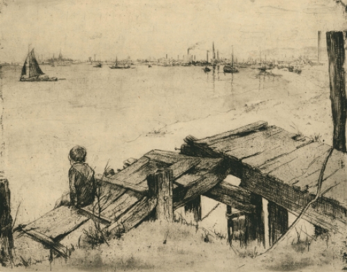 Grafisch werk van Louis Peeters, een ets in goede conditie