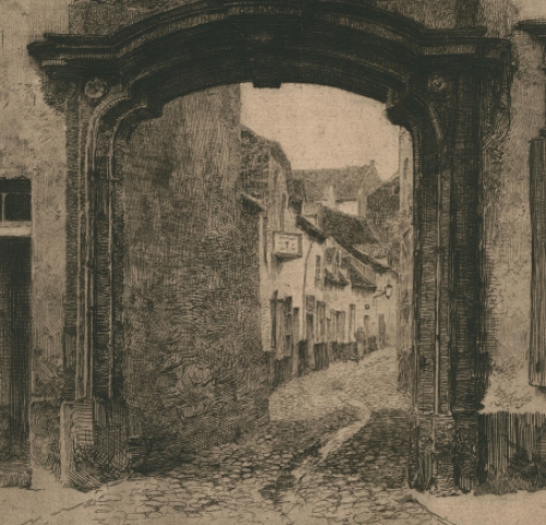 Sint-Rochuspoort, een ets van Louis Titz kopen