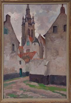 Olieverfschilderij van de Belgische schilder Louis Van den Eynde