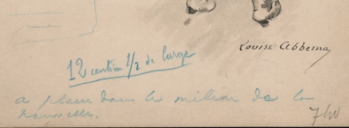Louise Abbéma avec un dessin