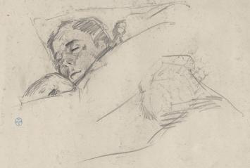 Potloodschets van Belgische kunstschilder Lucien van der Borcht