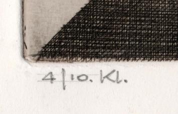 Abstract, masten en zeilen tweekleur 4/10 KL.
