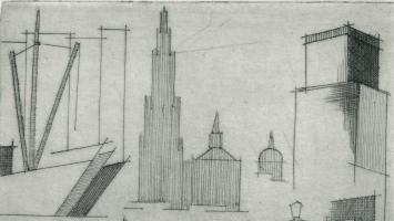 Belgische kunst kopen, ets met Antwerpse iconen