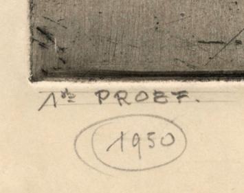 Kunstwerk op papier uit 1950