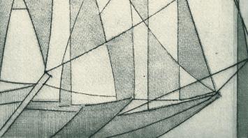 Mechelse kunstenaar L. Smets met een grafisch kunstwerk
