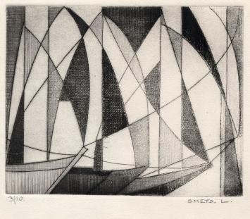 Een genummerde ets van Léon Smets