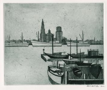 Kleine ets van Léon Smets (Mechelse kunstenaar)