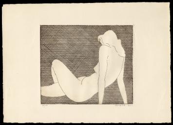 Naakt zittende dame, naaktets van L. Smets