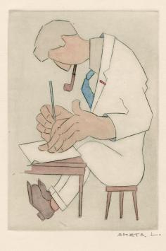 Een opgehoogde ets van Léon Smets