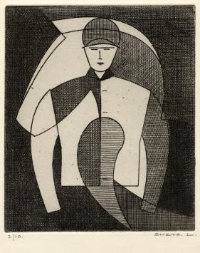 Abstract figuratief kunstwerk op papier