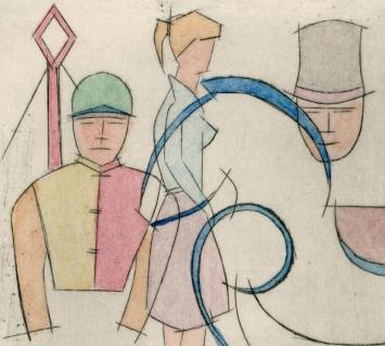 Genummerde gekleurde ets van Léon Smets kopen