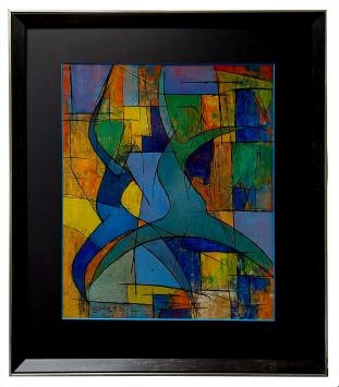 Abstracte schilderij van de Belgische kunstenaar Léon Smets kopen