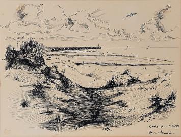 Pentekening van de kunstenaar Luc Ameel