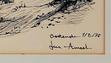 Pentekening Oostendse duinen 1970