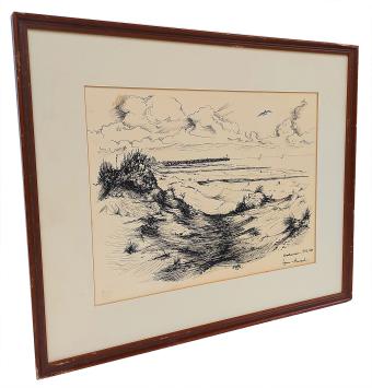 Pentekening Oostendse duinen 1970