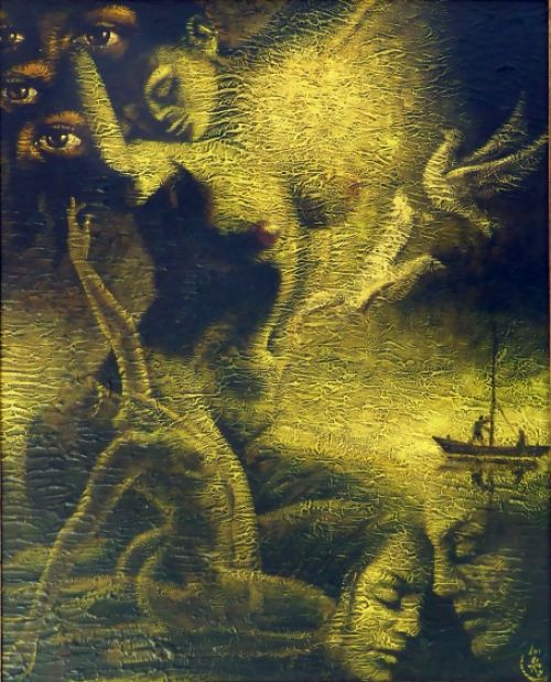 Schilderij van de Belgische kunstenaar Luc de Ro