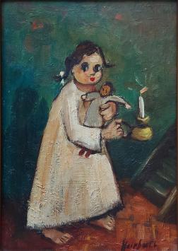 Schilderij van Luc Heirbaut kopen, meisje met popje