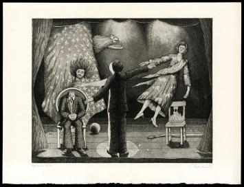 Grote ets van de Belgische graficus Luc Piron kopen