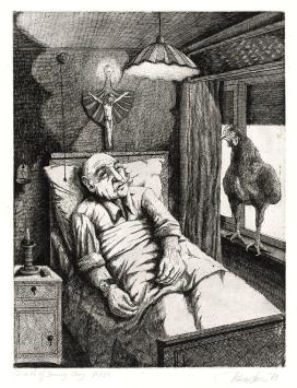 Gesigneerd kunstwerk van de Belgische etser Luc Piron