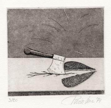Gesigneerd kunstwerk van de Belgische etser Luc Piron
