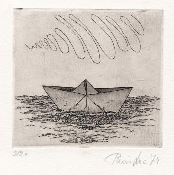 Gesigneerd kunstwerk van de Belgische etser Luc Piron