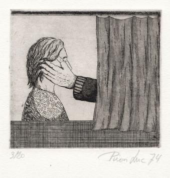 Gesigneerd kunstwerk van de Belgische etser Luc Piron