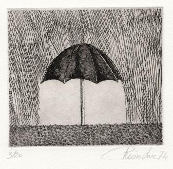 Gesigneerd kunstwerk van de Belgische etser Luc Piron