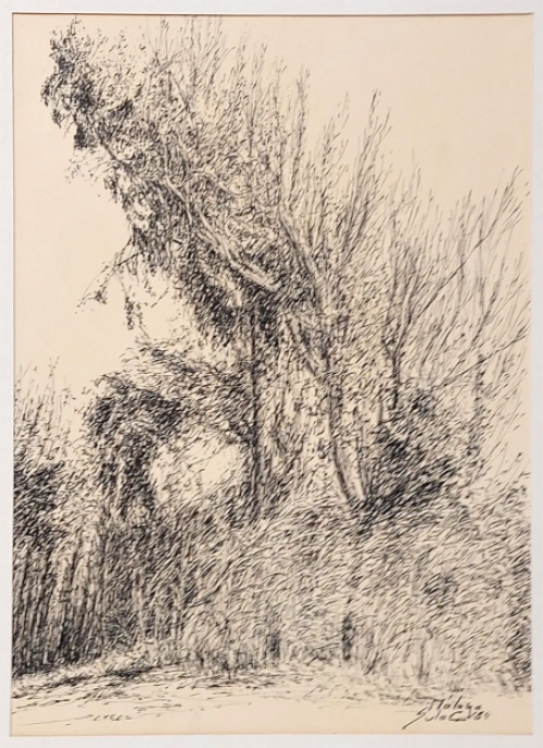 Tekening op papier van de Belgische kunstenaar SuLac