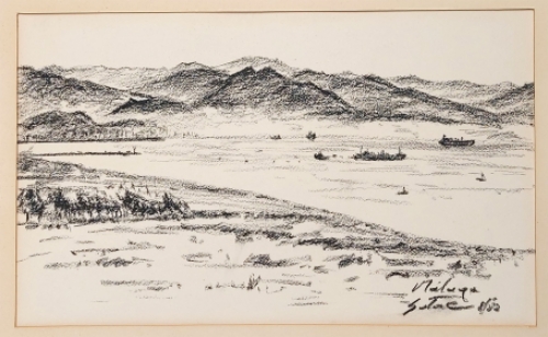 Tekening van Malaga van Lucien Calus