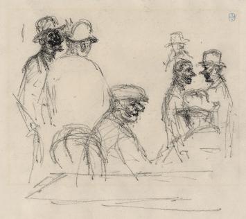 Potloodschets van de Belgische kunstenaar Lucien van der Borcht