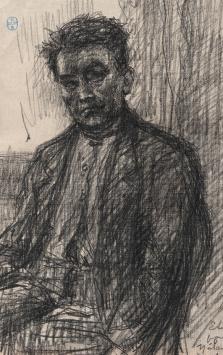 Potloodtekening van Belgische kunstenaar Lucien van der Borcht