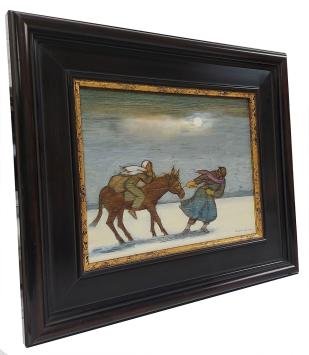 De vlucht uit Egypte – Schildering op paneel – Ludo Laagland – ca. 20e eeuw