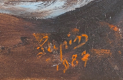 Relaxte clown geschilderd door de Oostendse kunstenaar J.F. Lupin