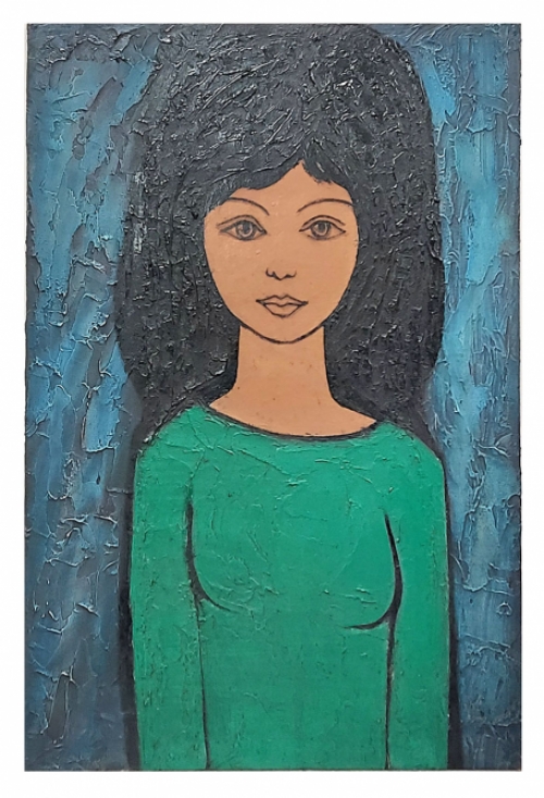 Schilderij met een meisje van de Belgische schilder Lucien Calus  kopen