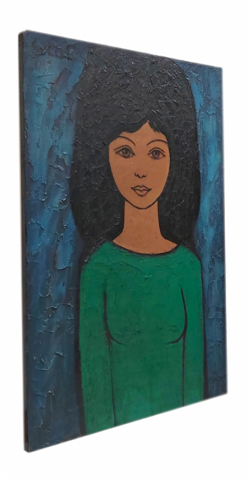 Jong meisje met groen kleed