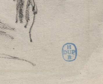 Lucien van der Borcht met een schets +/- 1895