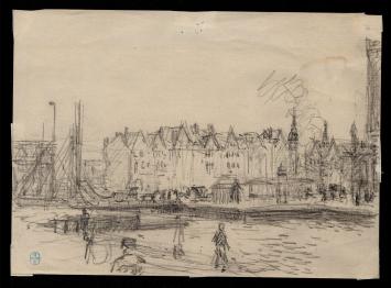 19de -eeuwse potloodschets of potloodtekening