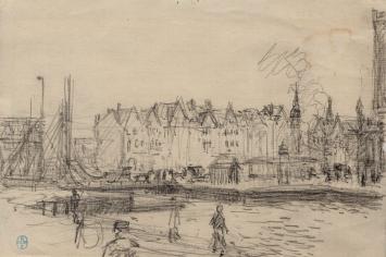 Potloodschets van de Belgische kunstenaar Lucien van der Borcht