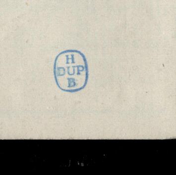 Schets van Lucien van der Borcht met verzamelstempel