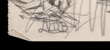 Schets van L. van der Borcht met monogram
