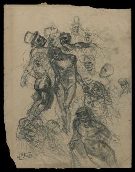 tekening van de Belgische kunstenaar Lucien van der Borcht