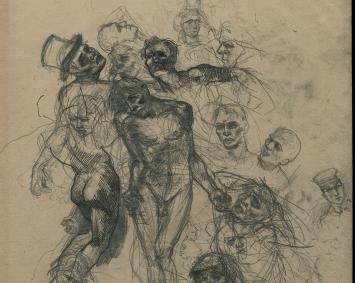 Tekening van Belgische kunstschilder Lucien van der Borcht