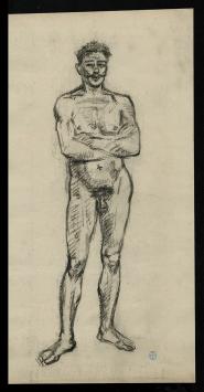 Naakttekening van de Belgische kunstenaar Lucien van der Borcht