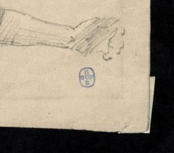 Studietekeningen, naakte mannen (voor en achter) +/- 1895