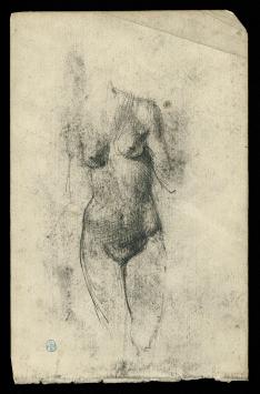 Naakttekening van de Belgische kunstenaar Lucien van der Borcht