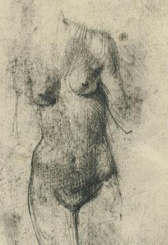 Lucien van der Borcht met een tekening