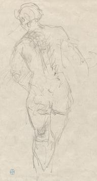 Potloodschets van Belgische kunstschilder Lucien van der Borcht