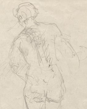 Lucien van der Borcht met een naakte vrouw