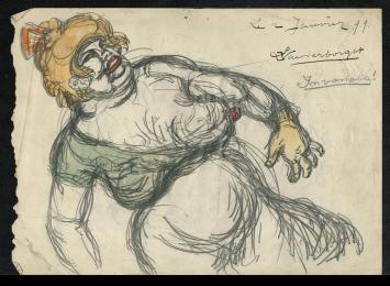 tekening van de Belgische kunstenaar Lucien van der Borcht