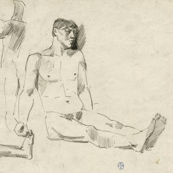 Schetsen van naakte mannen in poses